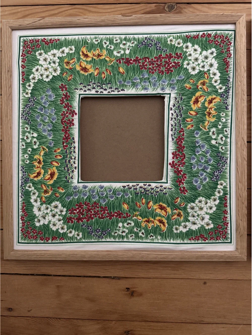 Pair of Handmaid Vintage Floral Square Picture Frames
